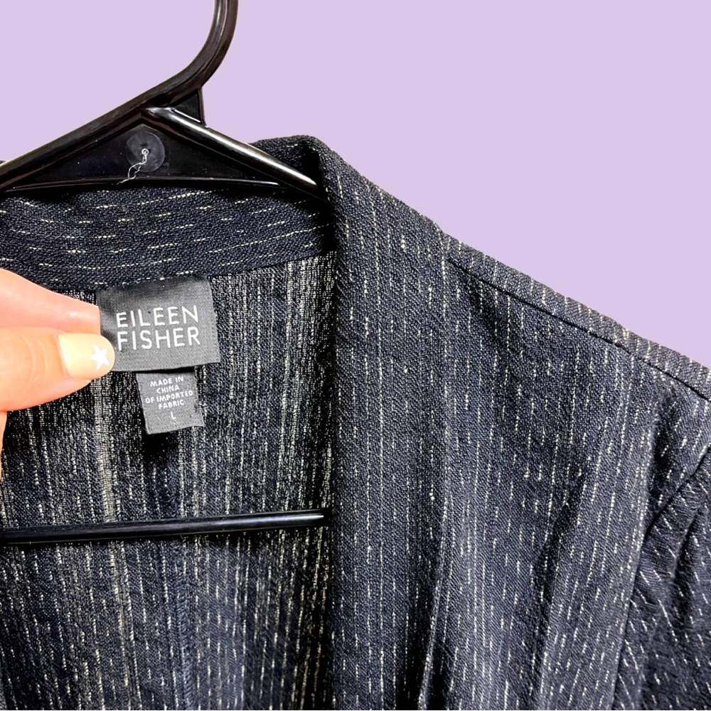 Eileen Fisher Black Cotton/Wool Jacket
